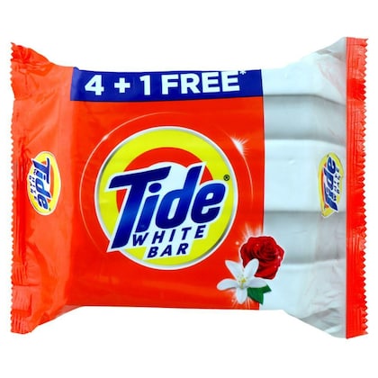 Tide White Detergent Bar - 200g (4+1 Free)