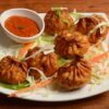 Fried Momos with a Spicy Tomato Chutney, 8 momos
