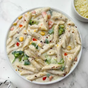 White Sauce Pasta (Bechamel Sauce Pasta)