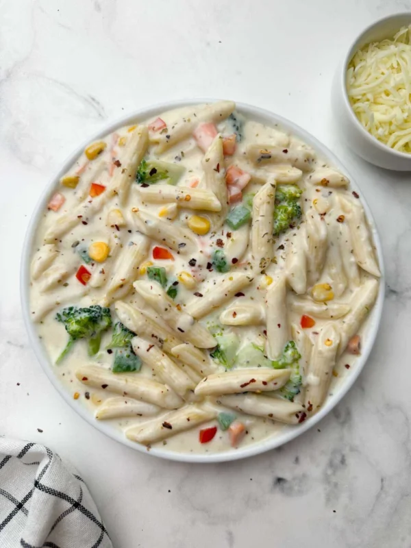 White Sauce Pasta (Bechamel Sauce Pasta)
